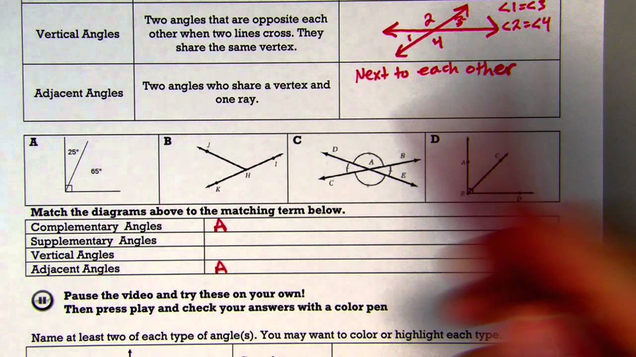 Identifying Angles