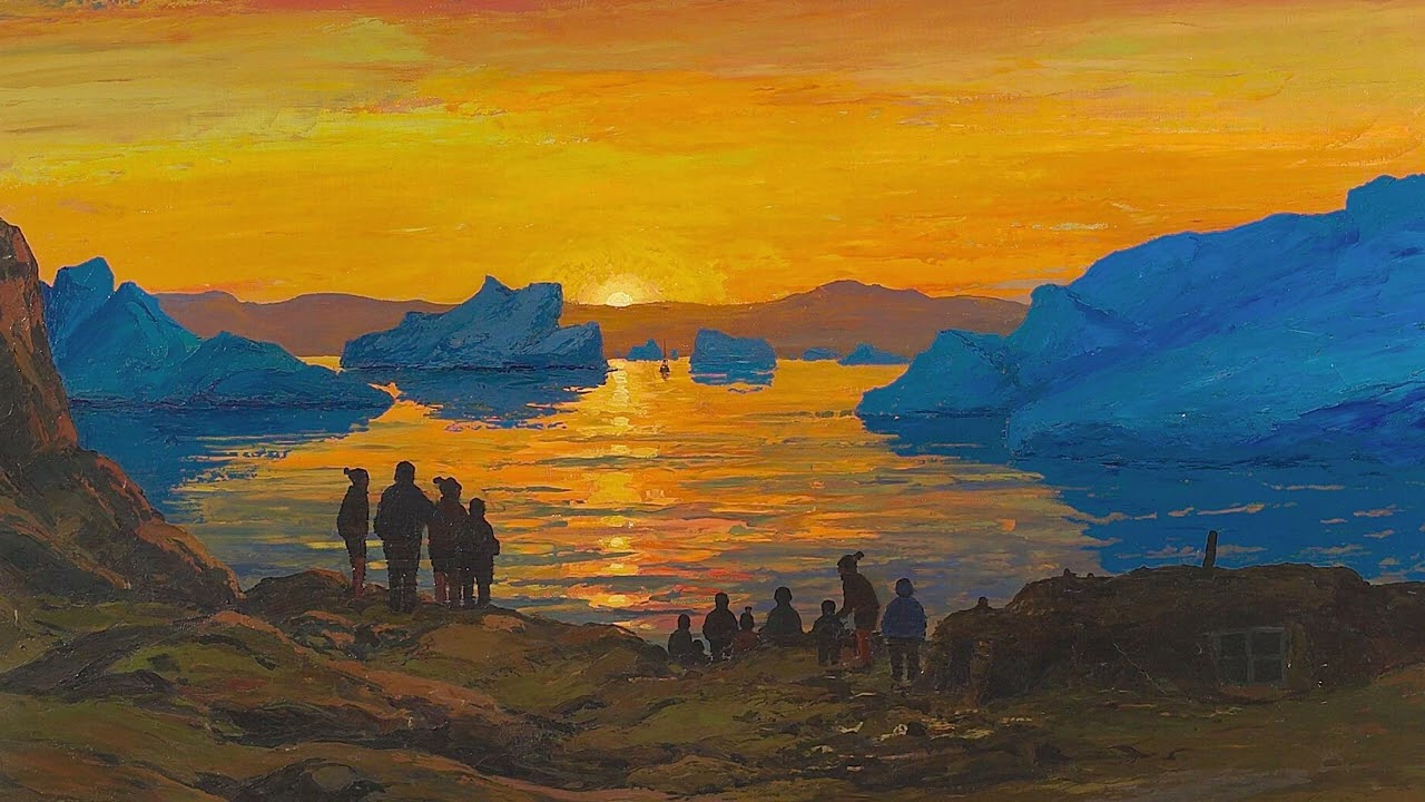 Sun at Midnight | Greenland Icebergs in Arctic Light | 2 Hours Arctic Art (4K)