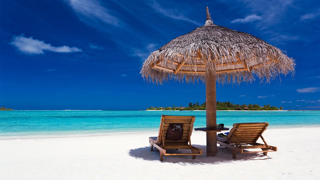 8K video of Flying Over Indonesia's Thousand Islands with Beach Music | Tropical Music