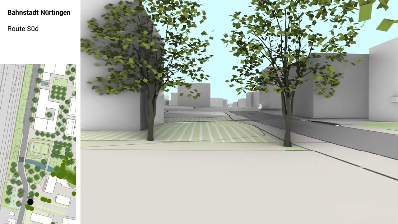 Östliche Bahnstadt Nürtingen - Visualisierung Süd