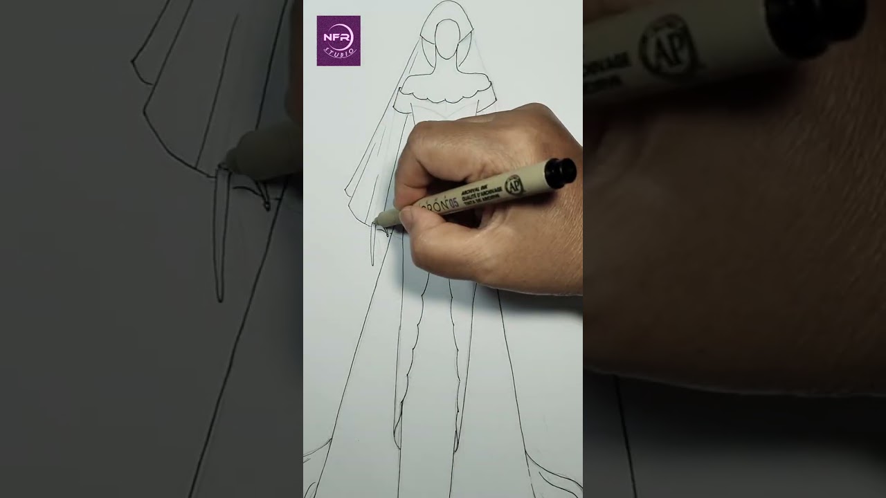 Fashion Design Sketch Bridal Gown #fashiondesign #fashionsketch 
