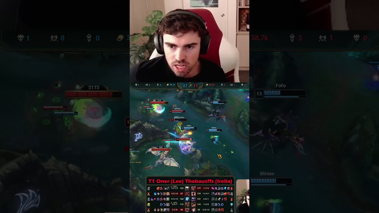 Ли Син из T1 Онера просто безумен!! #leagueoflegends #shorts #midbeast #league