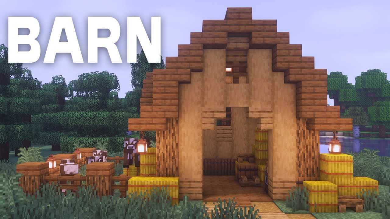 Minecraft I How To Build a Simple Animal Barn - Tutorial