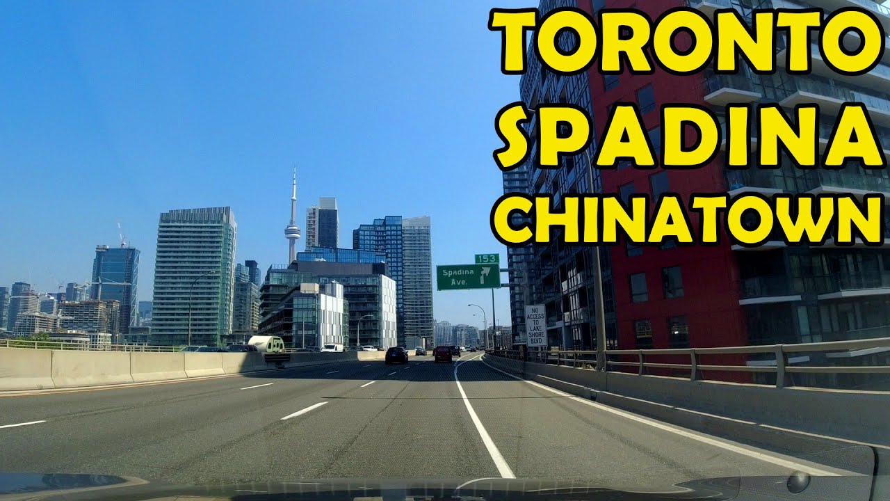 Spadina Northbound (from QEW to College St, 2km), Toronto, Ontario Canada 토론토 스파다이나 차이나 타운