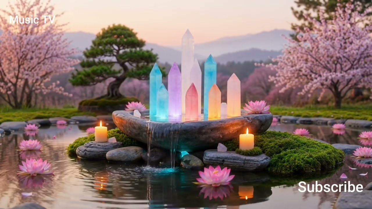 Piano music sleeping, Relaxin Pure natural water sound  meditation, studying, reading, massage, spa