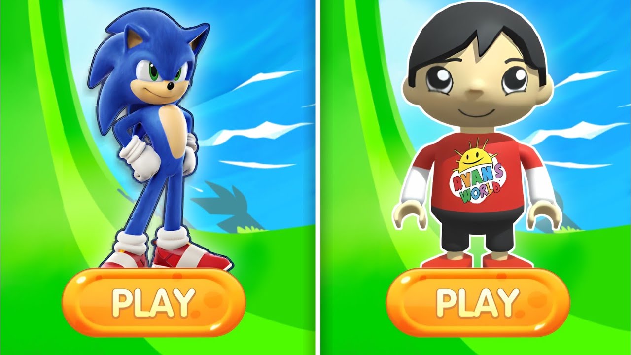 Sonic Dash Vs Tag W Ryan - Movie Sonic Vs All Boss Zazz Egman All characters unlocked 