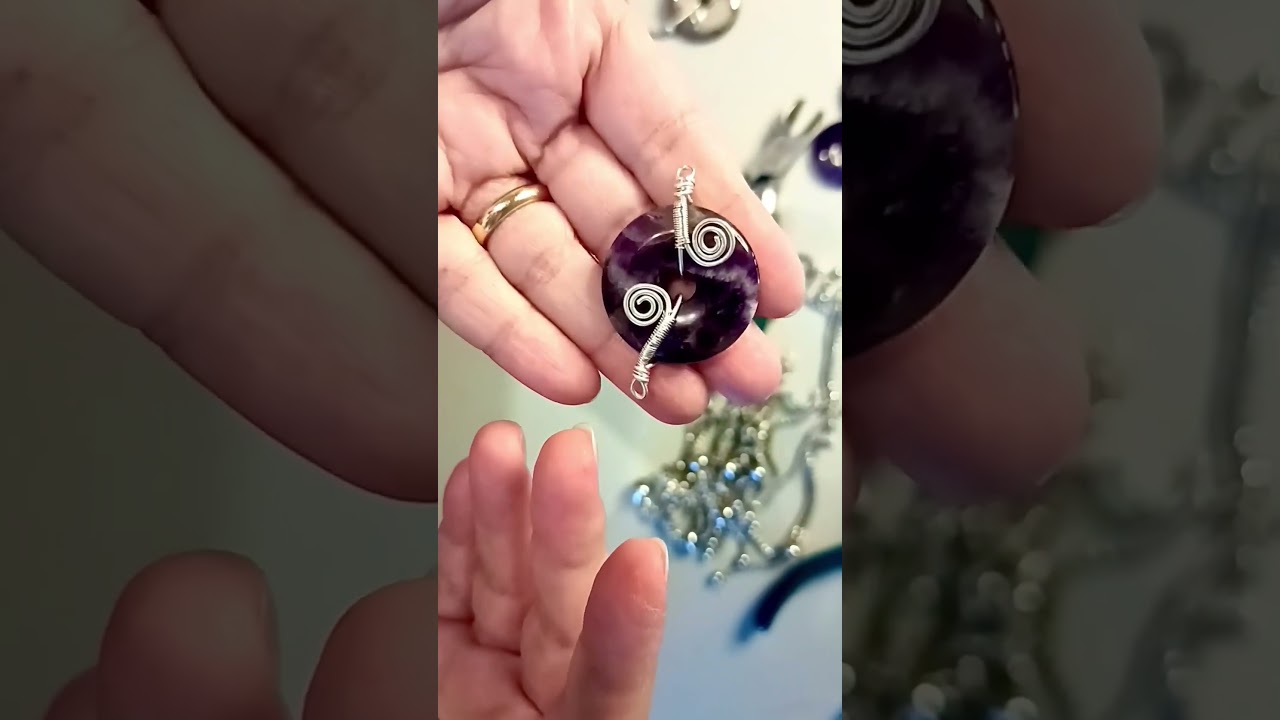 Bracciali Donut di Ametista Tecnica Wire Wrapping &egrave; basi regolabili in acciaio di Beebeecraft
