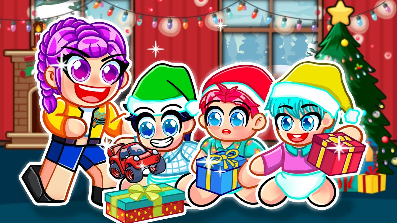 CHRISTMAS DAY With Our BABY KPOP PLUSHIES in Roblox! | Kpop Demon Hunters