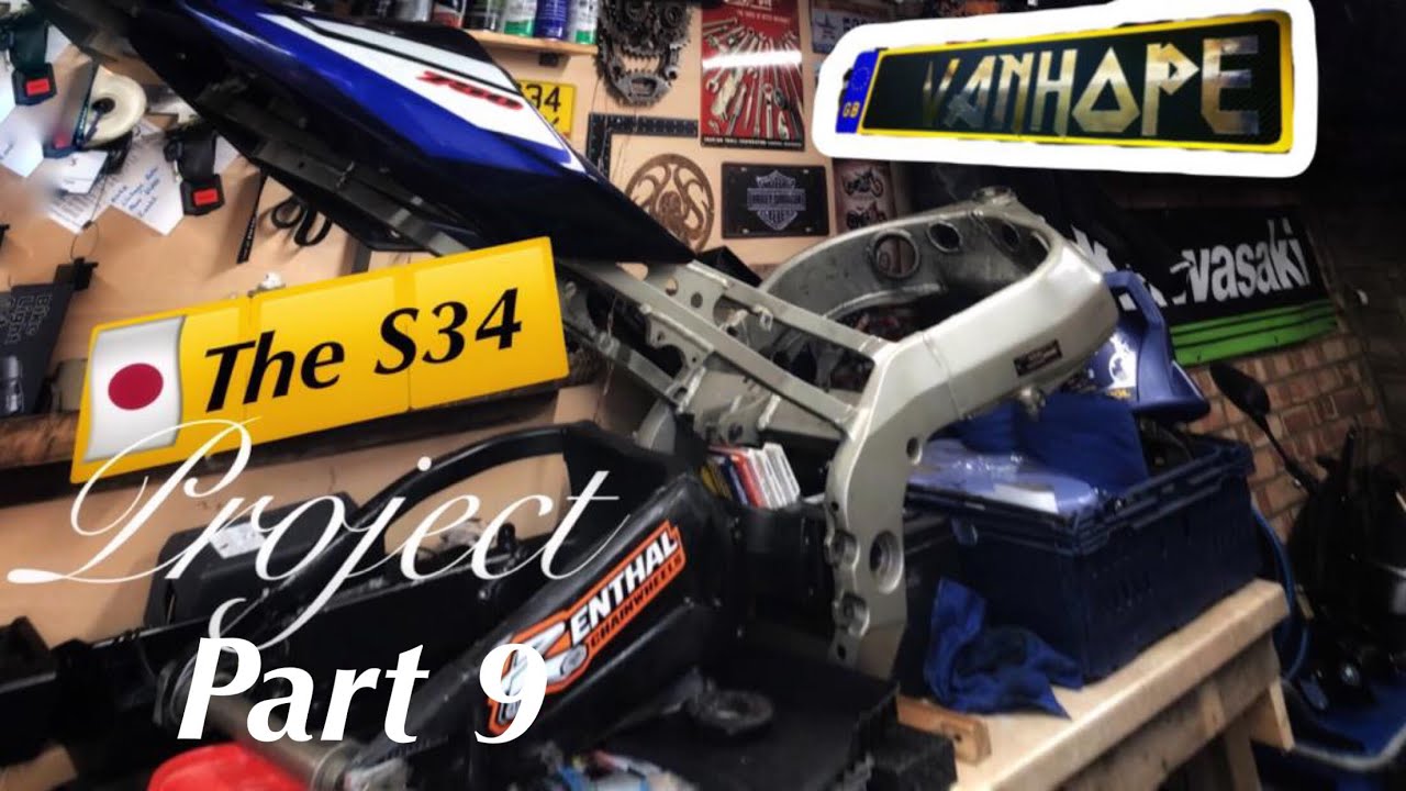 Kawasaki ninja zx9r . The S34 project, Swingarm swap to ZX10r.