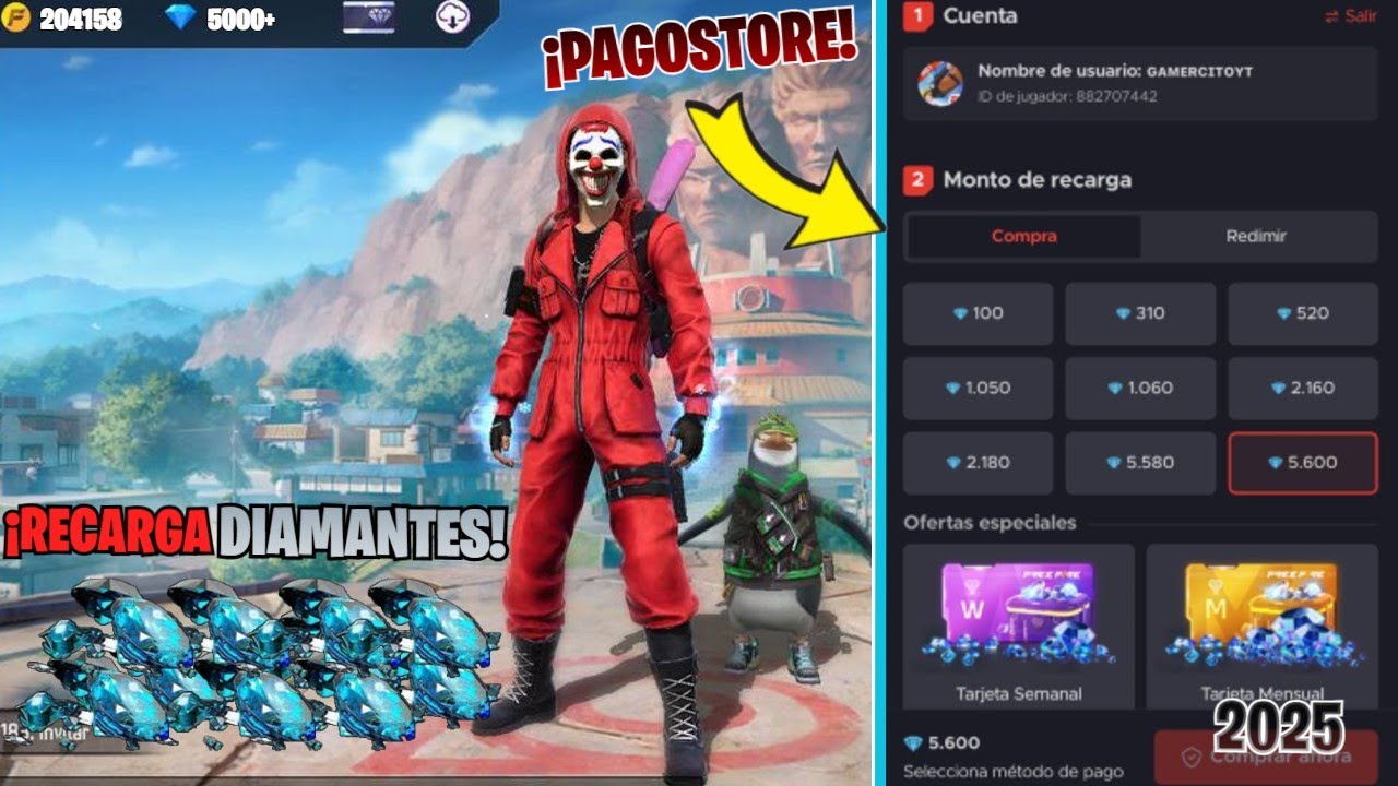 Como Recargar Diamantes Por Pago Store En FreeFire 2025