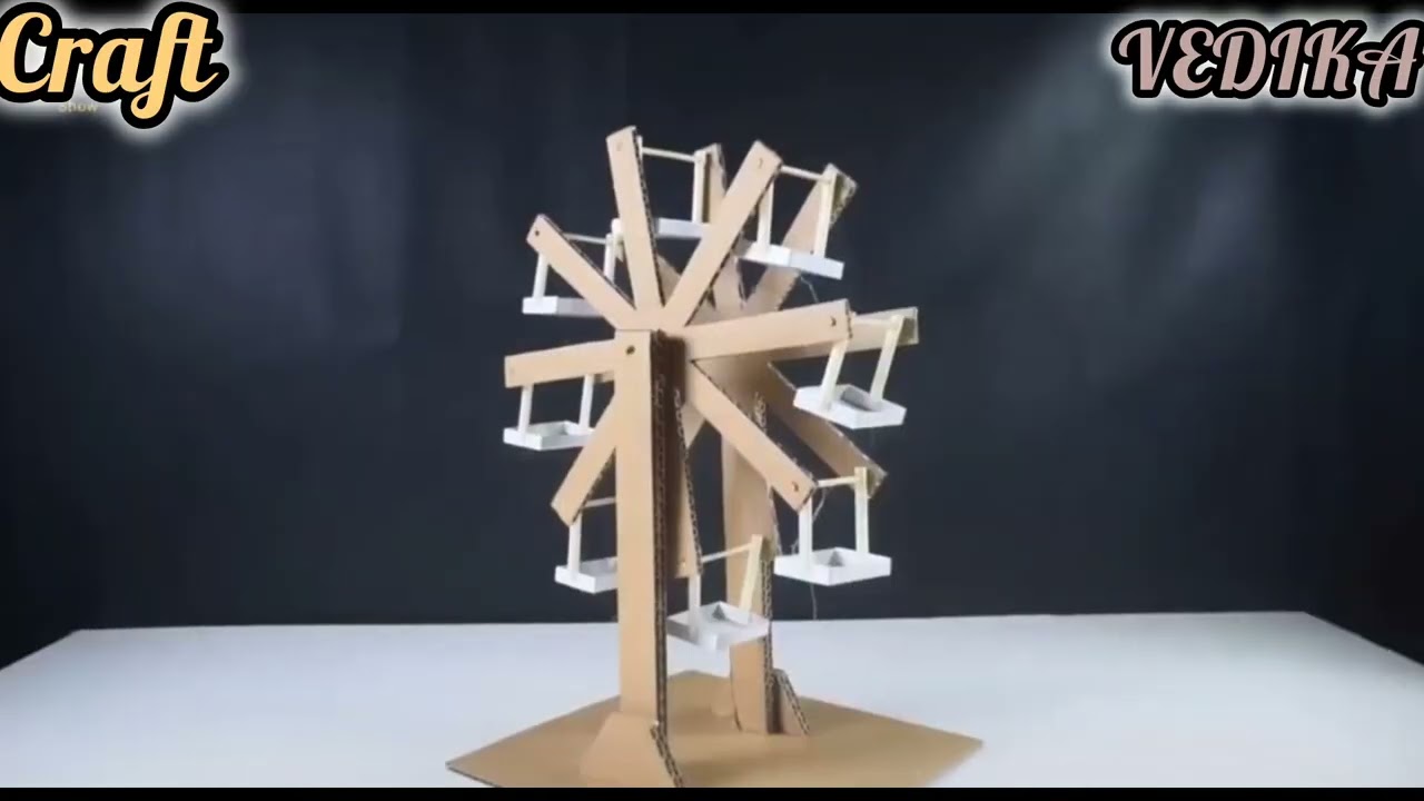 Make Giant wheel with the help of cardboard