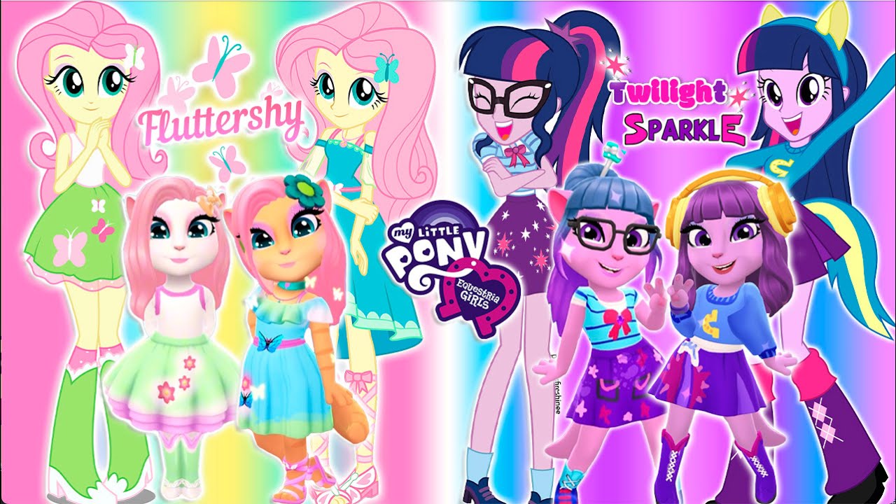 My talking angela 2 | My Little Pony | Twilight Sparkle VS Fluttershy | New Update | cosplay