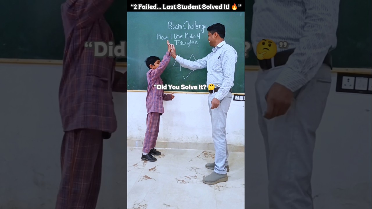 &ldquo;1 Line Makes 4 Triangles! 🤯 Impossible Puzzle Challenge&rdquo; #education #shorts