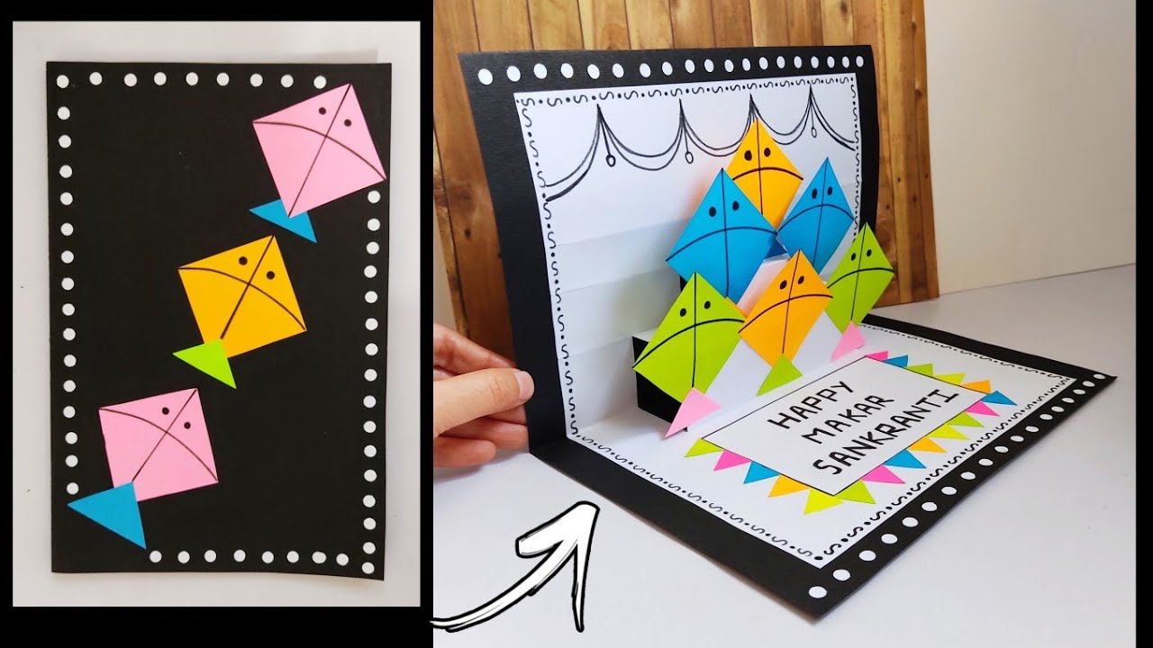 Makar sankranti card making | sankranti greeting card | 3D card making