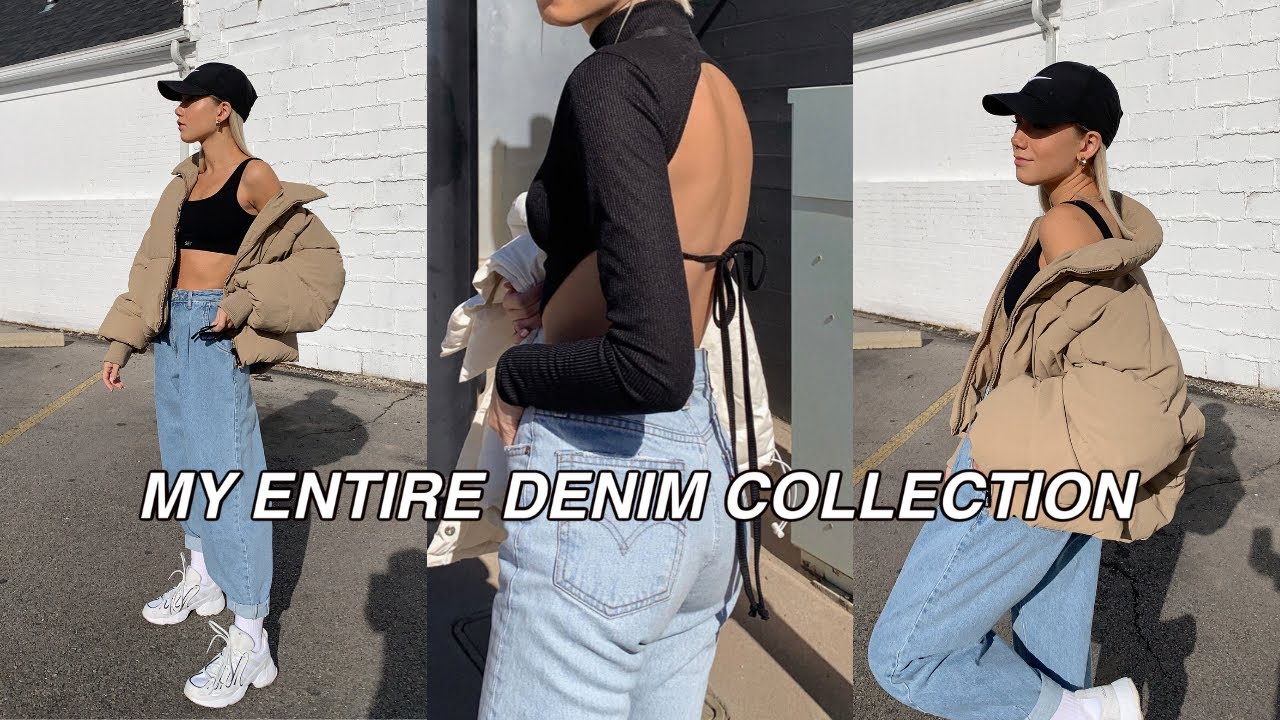 HUGE DENIM HAUL - trying on every piece of denim I own | @cerecampbell