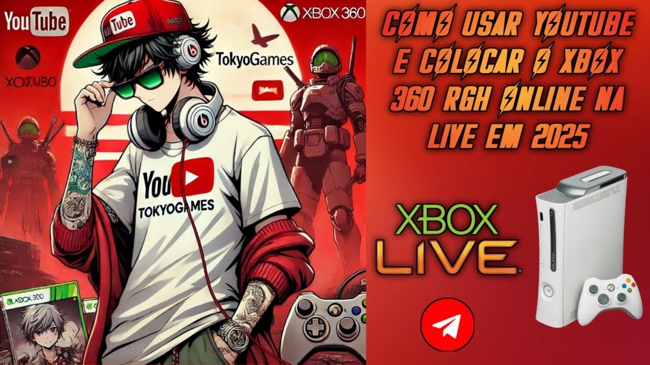 COMO USAR YOUTUBE E JOGAR ONLINE NO XBOX 360 RGH EM 2025! COLOQUE SEU 360 RGH NA LIVE!