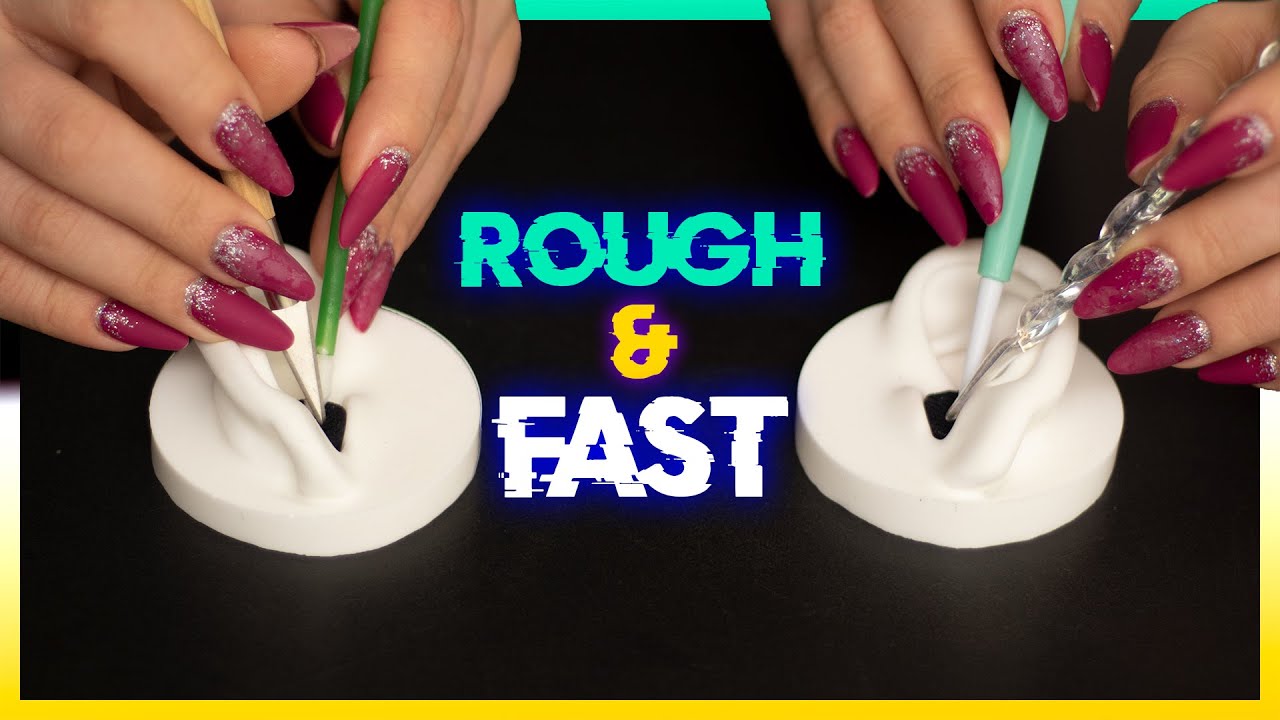 ASMR Rough and Fast Ear Cleaning (no talking) 1 hour Deep Tingles