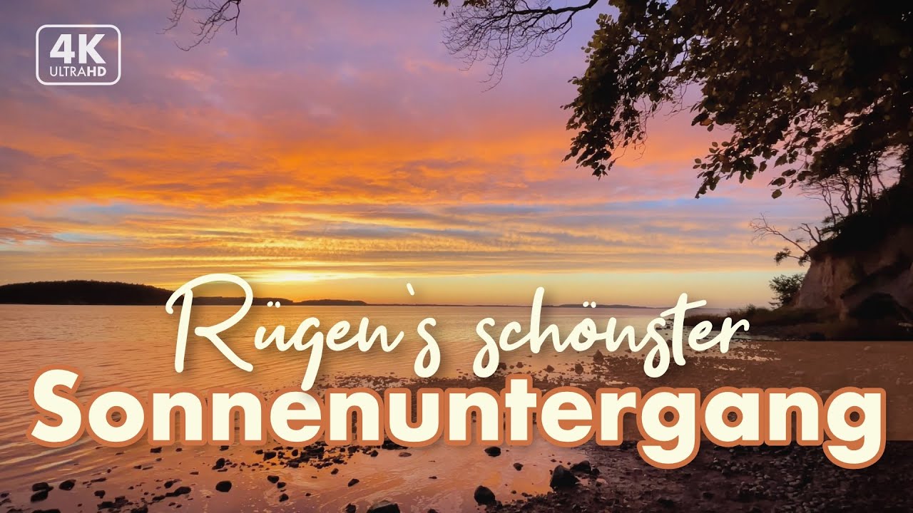 Sonnenuntergang über dem Jasmunder Bodden - Lietzow Rügen 2021 (4K Sunset Walk)