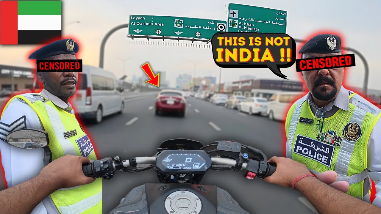 Caught by UAE Police Near Dubai 😭 | Indian Motovlogger on MT-07 from Ajman to Sharjah‼️