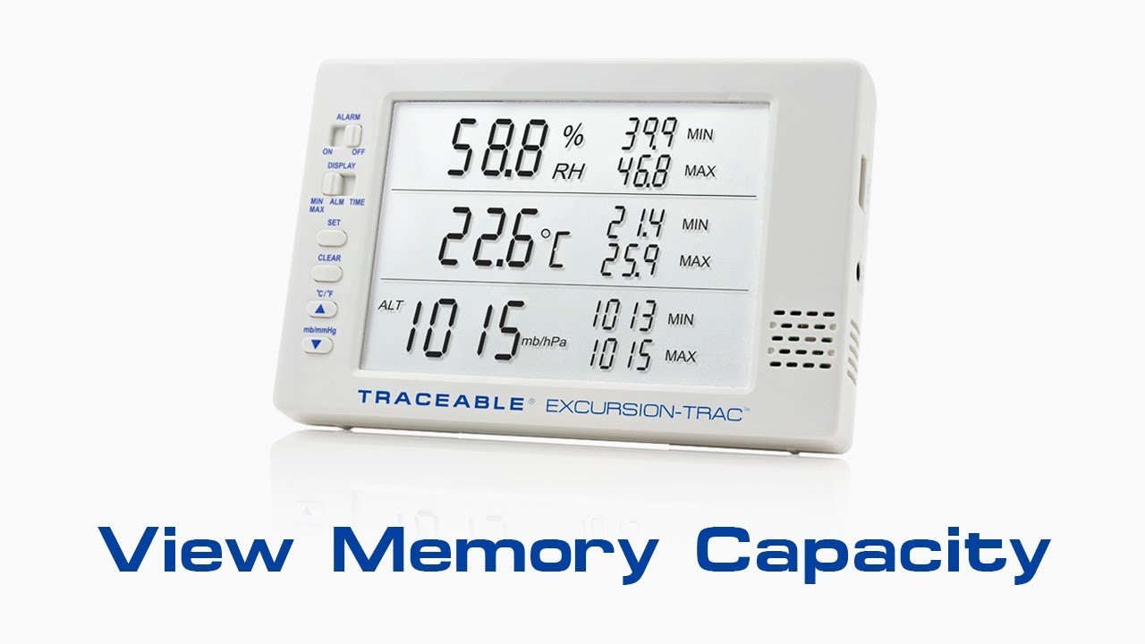 Excursion-Trac Datalogging Traceable Barometer - View Memory Capacity Instructional Video