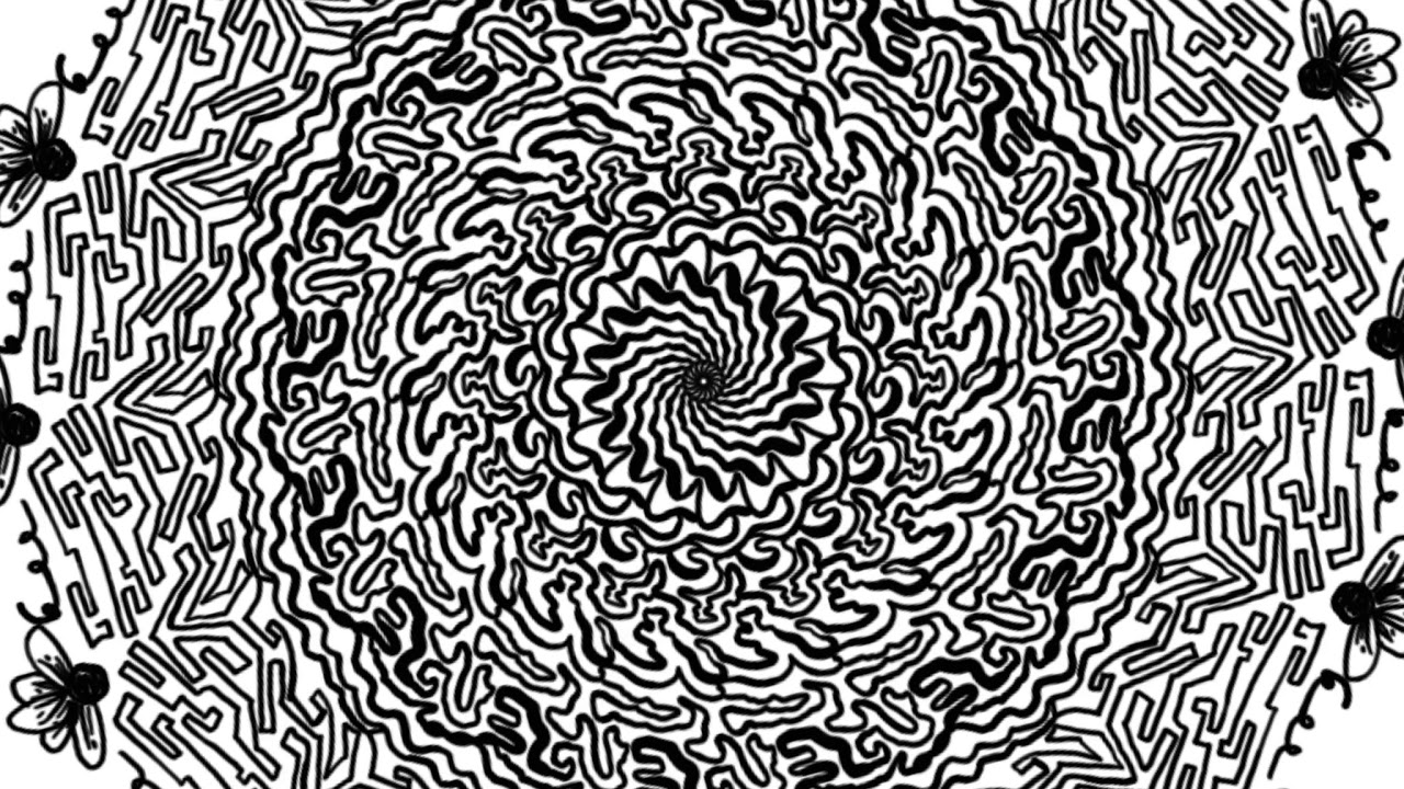 Anti anxiety stress relief illusionsmindless video mandala digital drawing