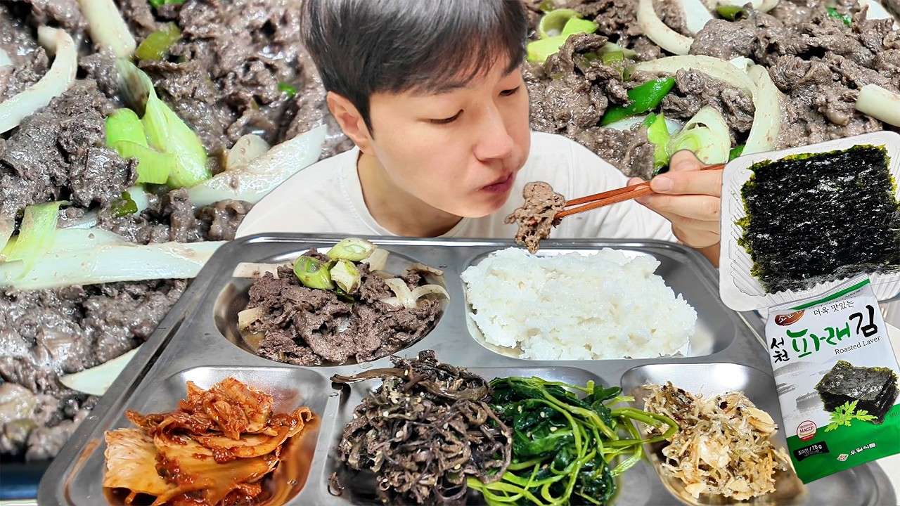 Булгоги + овощи, домашнее блюдо #мукбанг #полуночныйперекус #домашнееблюдо #булгоги