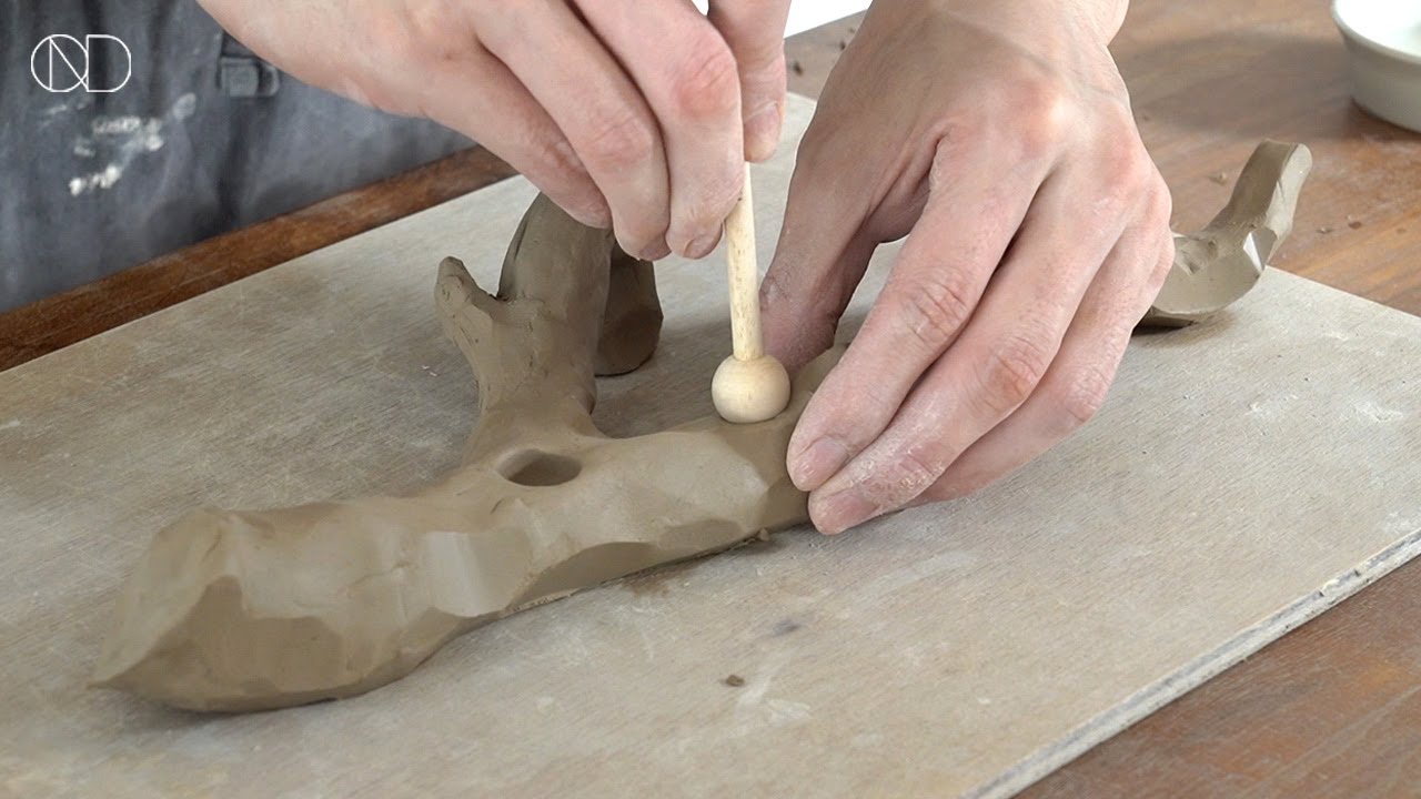 나뭇가지 촛대 만들기 : Making a ceramic branch candle holder [ONDO STUDIO]