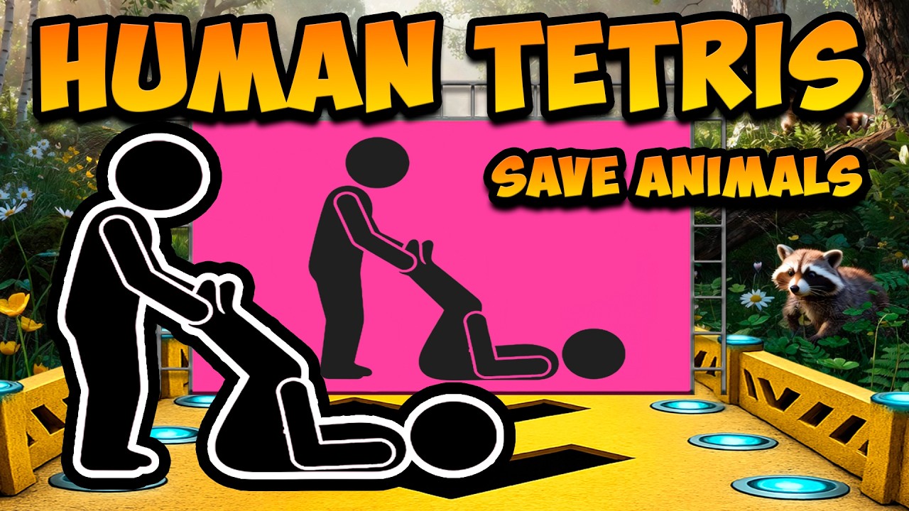 HUMAN TETRIS | 2 Player Co-op🔥 | Immersive Interactive Warm Up | –300 KCAL Burn | Viral Fitness Game