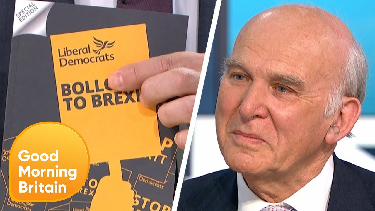 Sir Vince Cable Defends Slogan for Lib Dems' European Elections Manifesto | Good Morning Britain