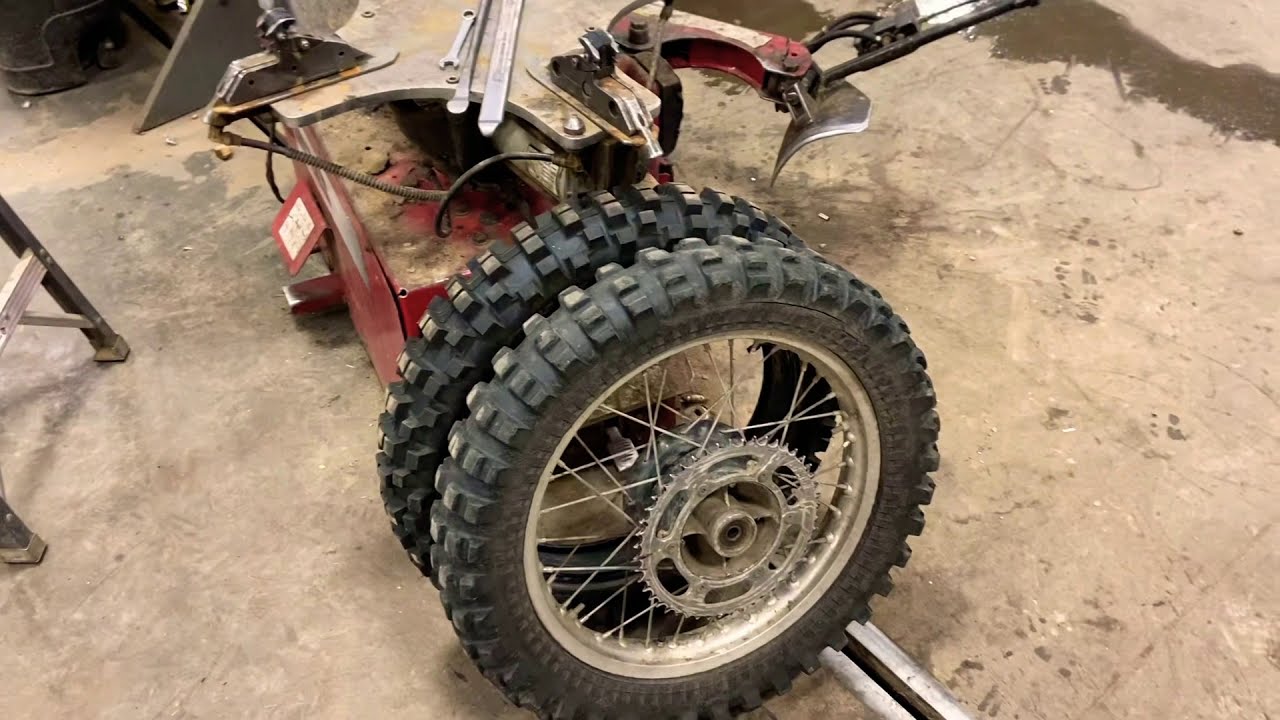 How to change a Dirt Bike tire..XR200 rear wheel