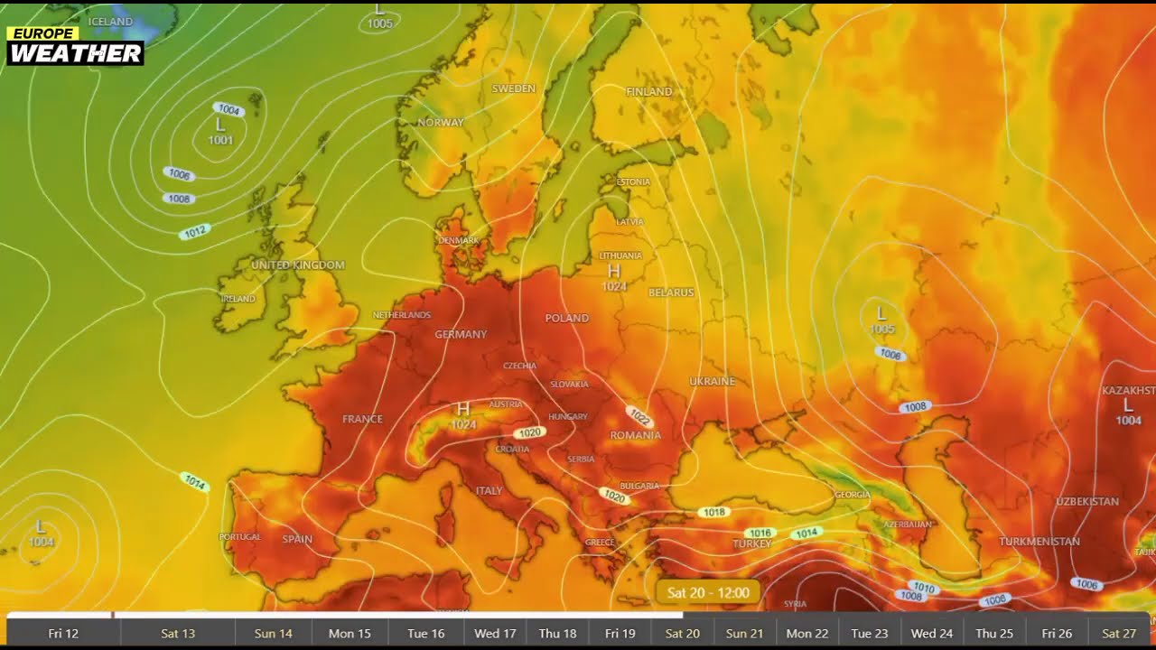 European Weather | GFS Model in 850 hPa June 25, 2026 | Temperature in Europe