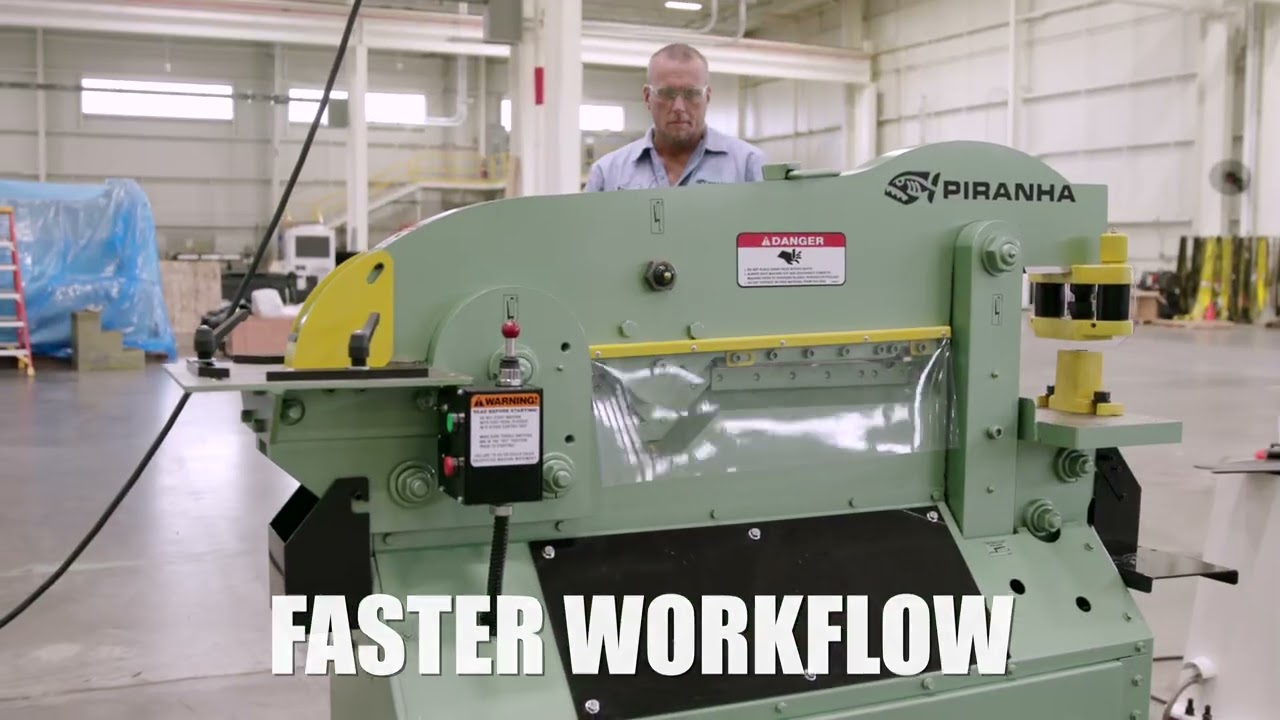The Piranha P-Series Ironworker — One Machine. Every Cut.