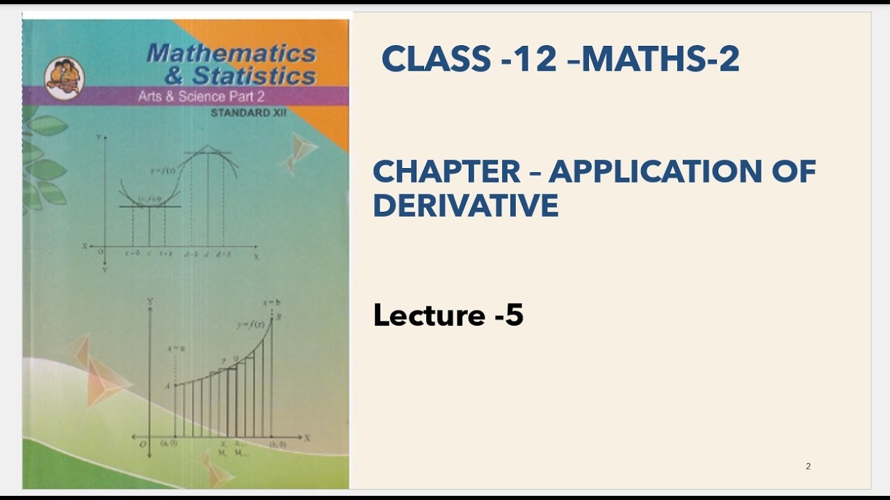 Class 12 th | Maths2 | Chapter 2| AOD  | Lect 5 | Maharashtra Board |HSC