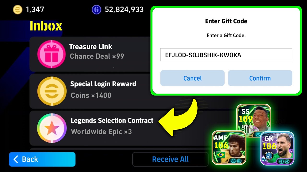 Как получить подарочные коды и активировать предметы в eFootball 2026&trade; 🎁 Секретный трюк для получ...