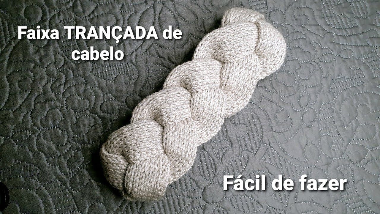 FAIXA DE CROCHÊ PARA O CABELO - Modelo Trança