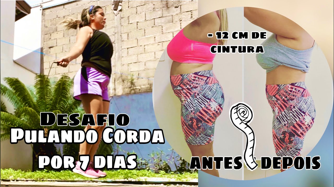Pular corda por dia durante 7 dias! Perdi muita cintura! Desafio Pular corda!
