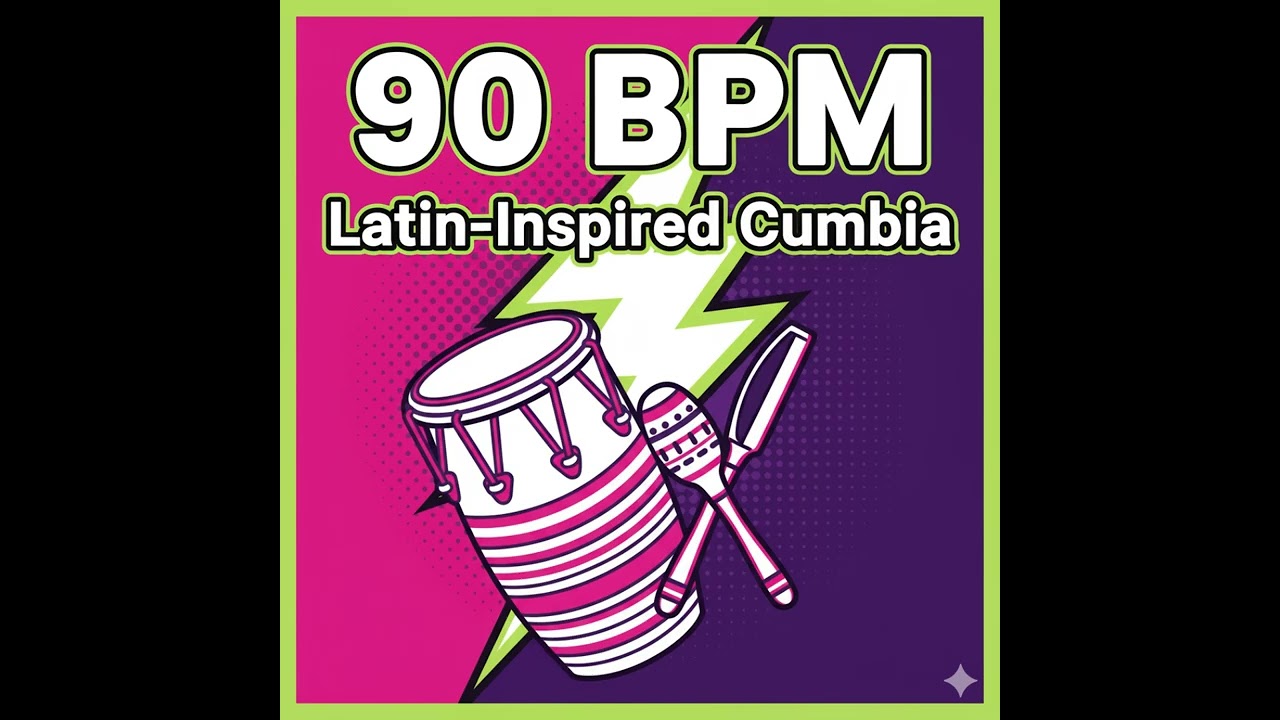 Cumbia Style Latin Groove Drums Only Jam Track | 90 BPM Play Along
