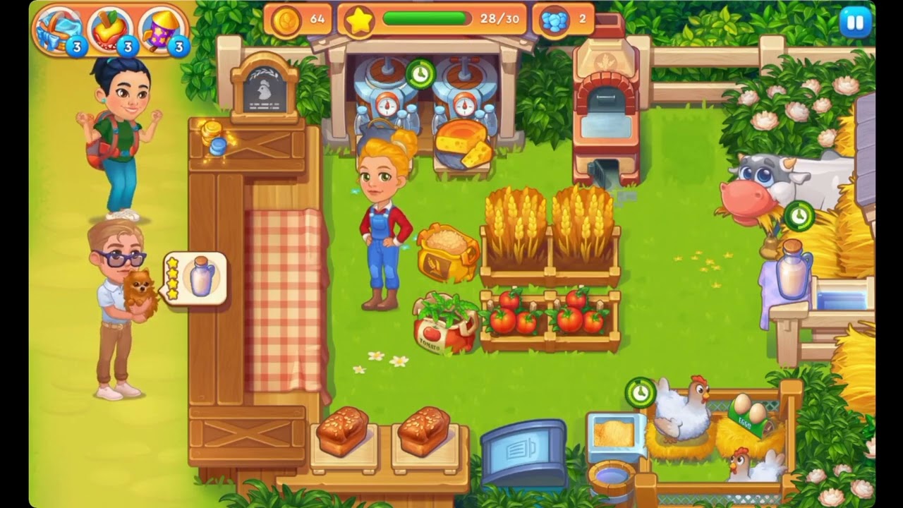 Farming Fever Cooking Games - Level 30 🍎🌻🫐 - No Boosters - FULL STORY - CaroGamesNL