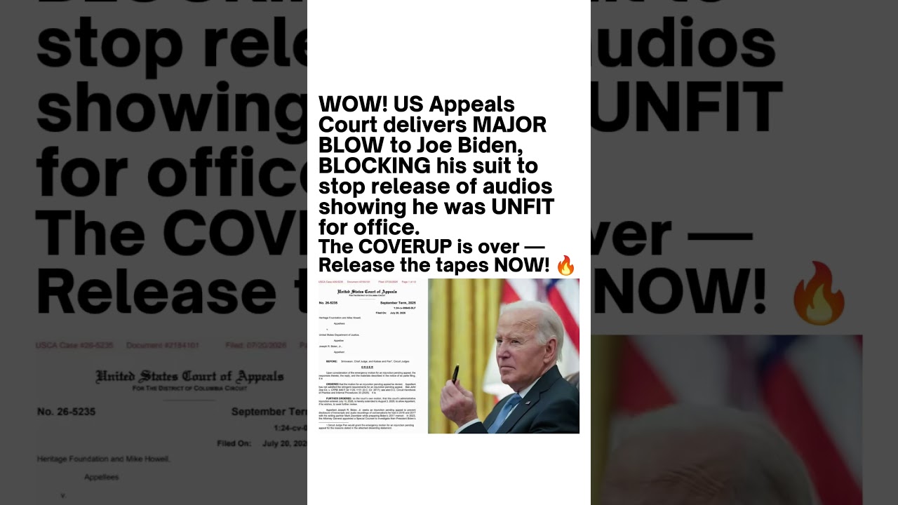 Appeals Court Rules in Biden Audio Case 🚨