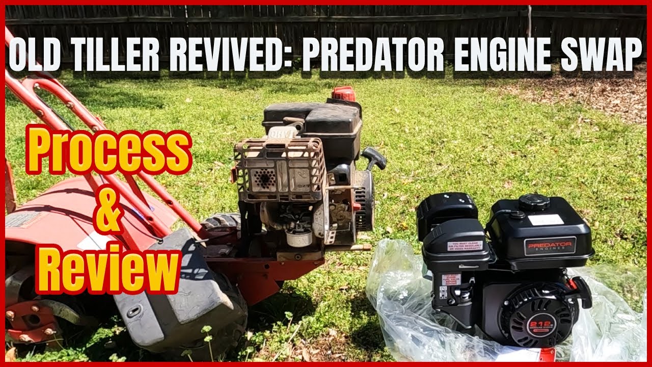 Predator 212cc Horizontal Shaft Engine Swap: 17 Years Old Tiller Revived!