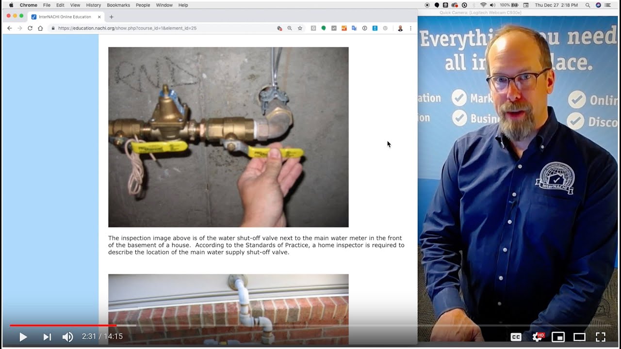 Plumbing Section of the Home Inspection Standards of Practice Course