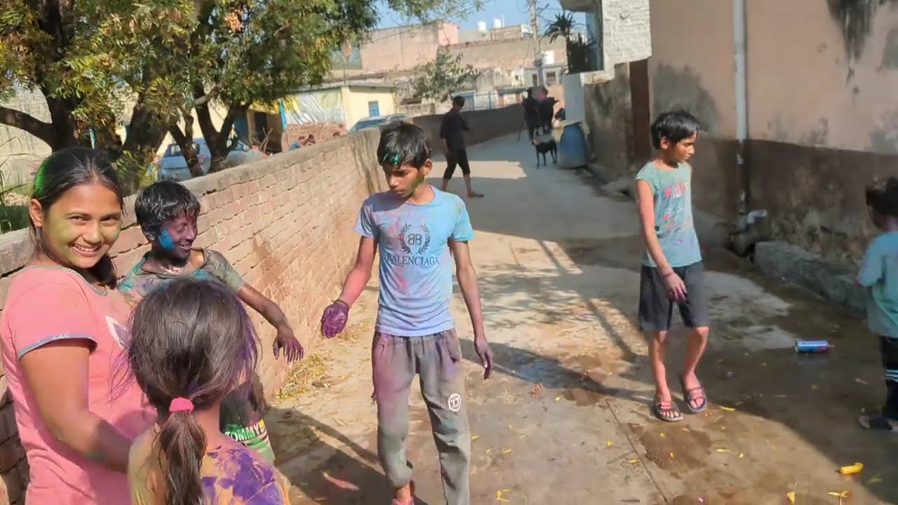 How We Celebrate Holi in Our Village 🚜