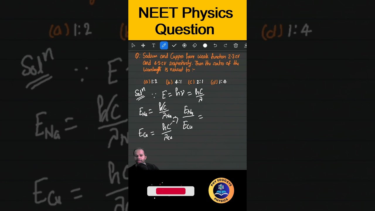 NEET Physics Questions 1|  Photoelectric Effect Numerical #neet #physics #question