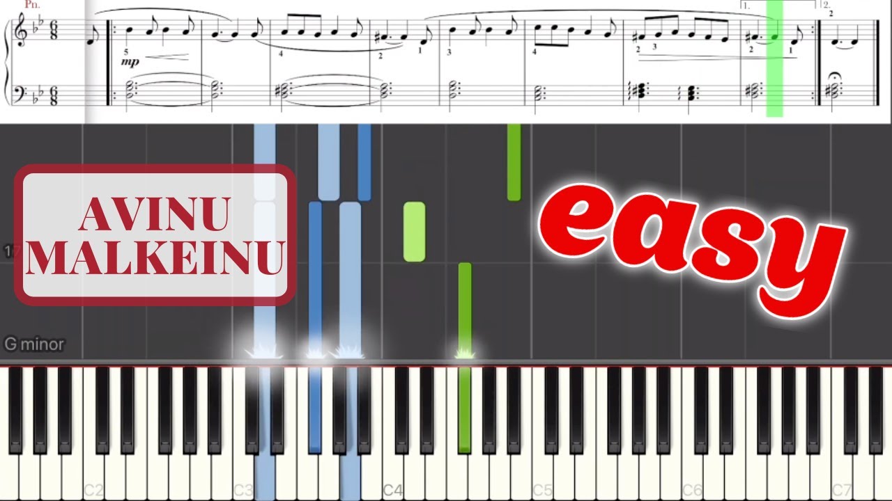 Easy piano tutorial AVINU MALKEINU אבינו מלכנו, yom kippur prayer