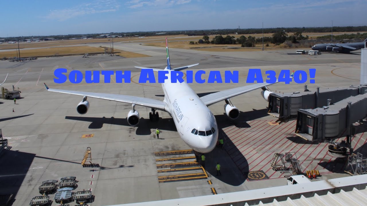 South African A340 taxiing into Gate 153!