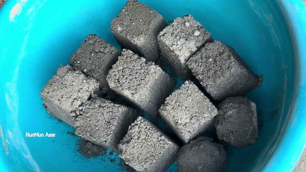 New ash cement dry tub crumbling asmr