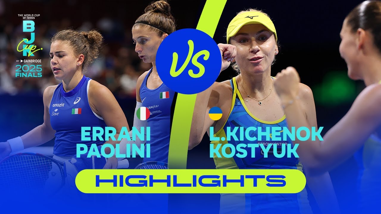 Errani/Paolini (ITA) v L. Kichenok/Kostyuk (UKR) | 2025 BJK Cup Finals | Match Highlights