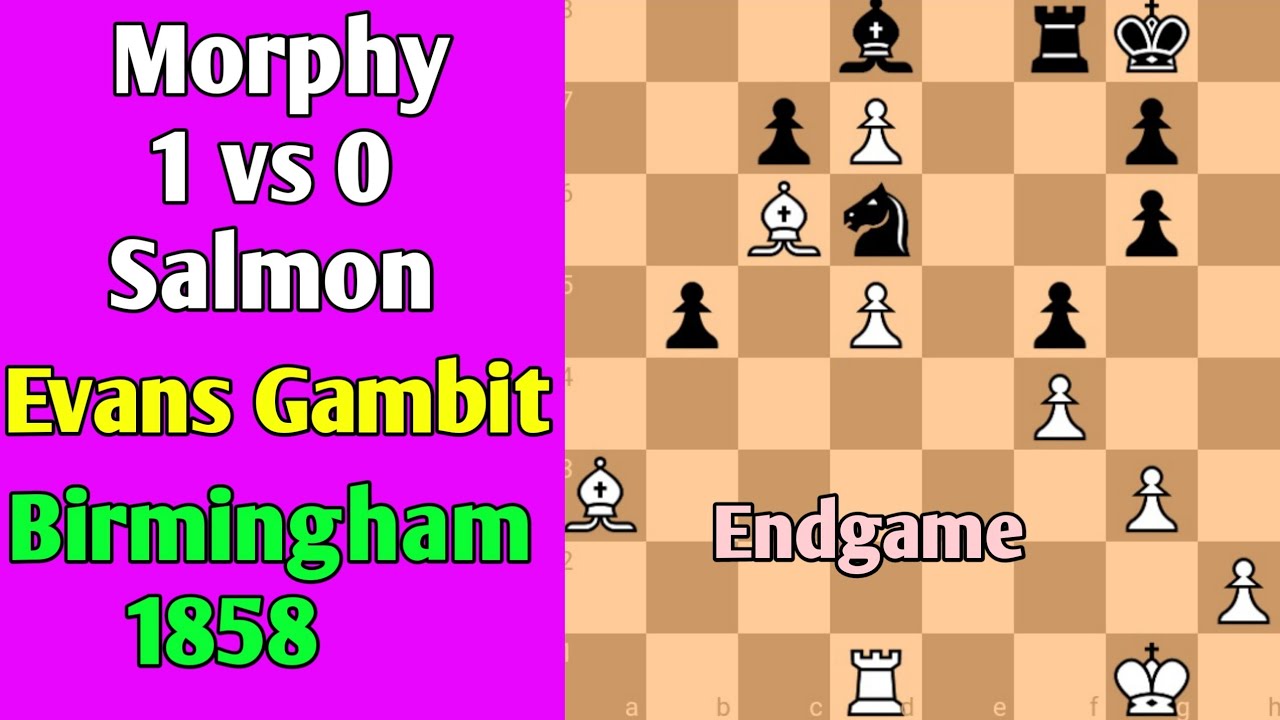Paul Morphy vs George Salmon || Morphy Blind Simul 8b, Birmingham, 1858 #chess #chessgame
