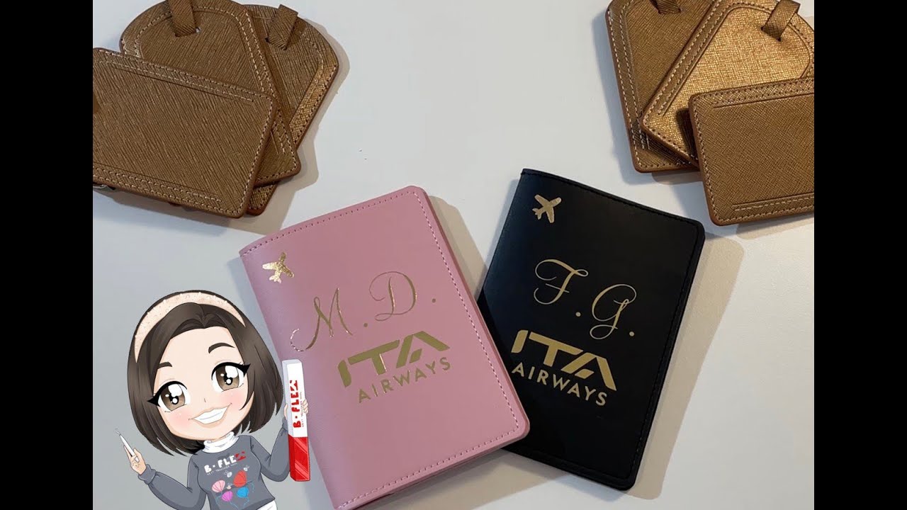 Tempo di Vacanze Porta passaporti personalizzati con Oro Mirror e Nylon B-Flex