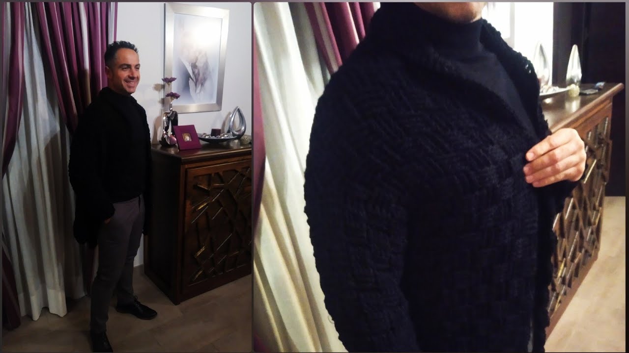 Como tejer un Cardigan elegante✨ de una sola pieza ( unisex, todas las tallas)